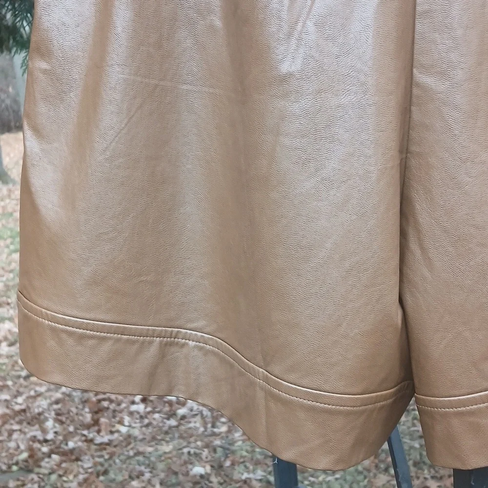 Kori America High Waist Brown Faux Leather Shorts Sz L